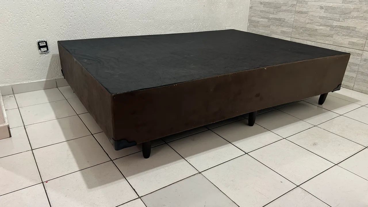 Base Cama Box Casal - Marrom - Semi-nova - Foto 3