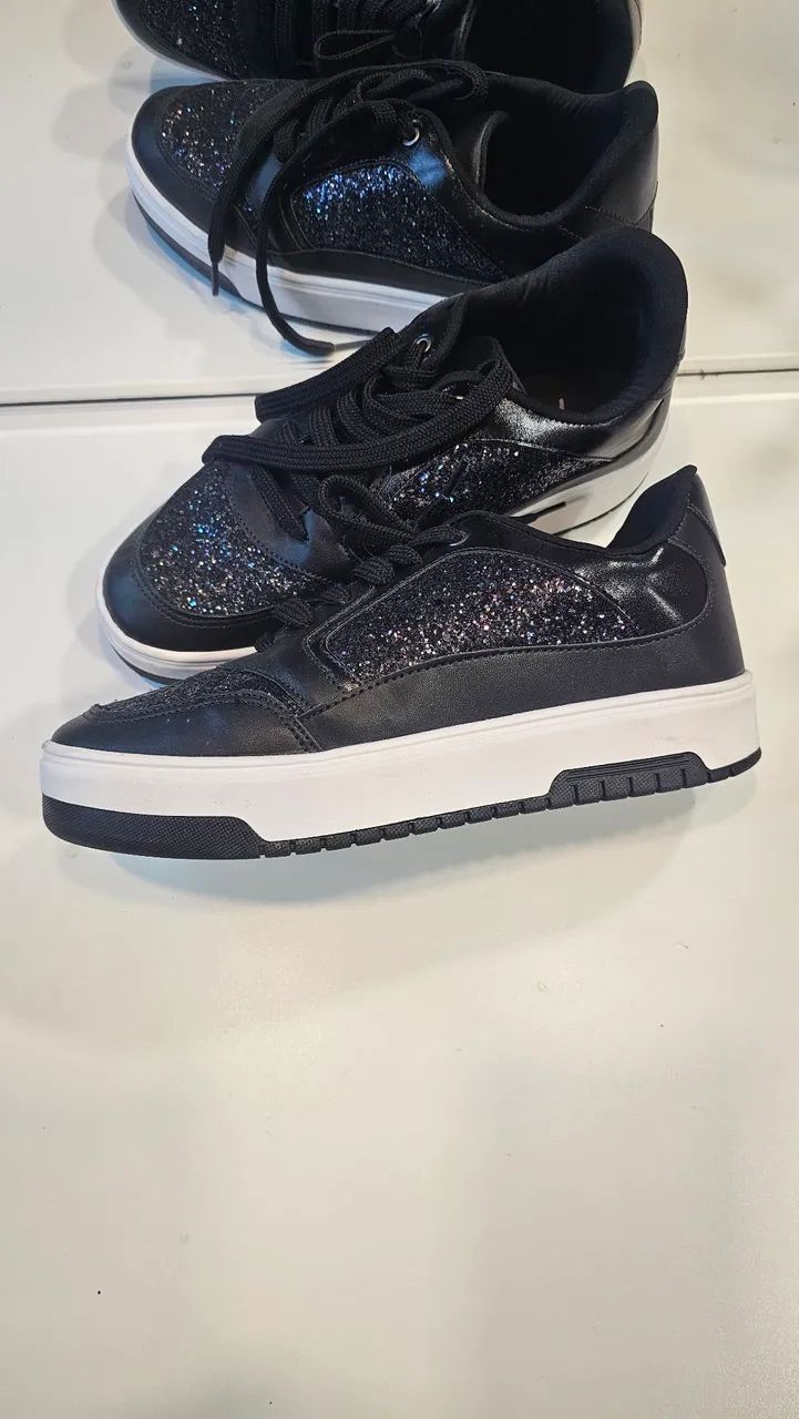 Tenis glitter preto