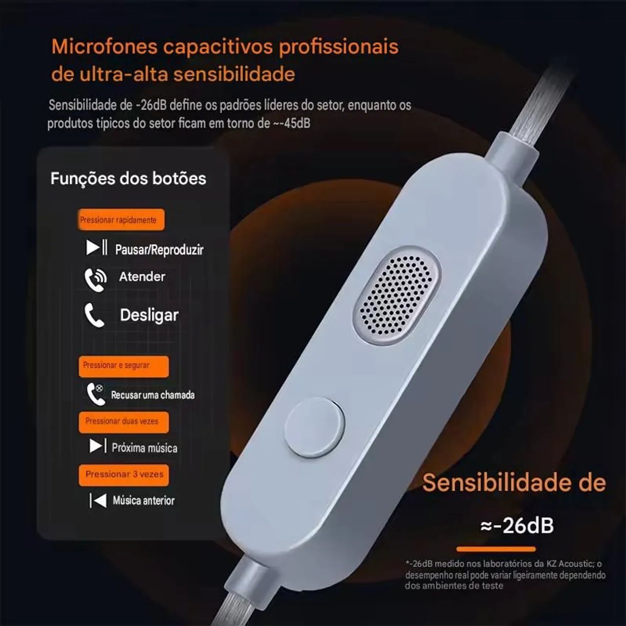 Cabo KZ M2 TIPO C - Com Chip DAC e Microfone Duplo - Novo Caixa Lacrada - Foto 4