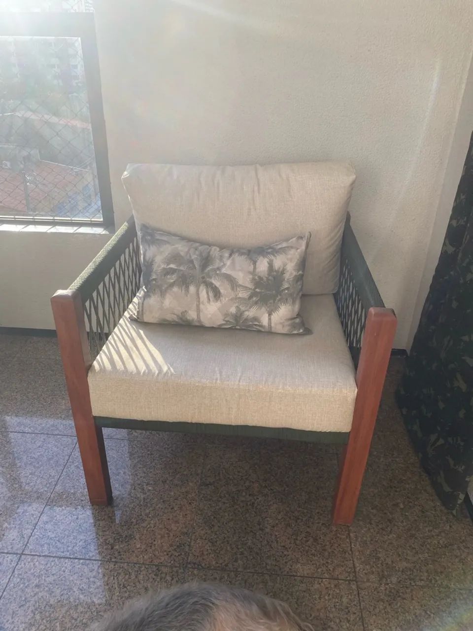 Conjunto poltrona madeira e corda náutica  - Foto 3