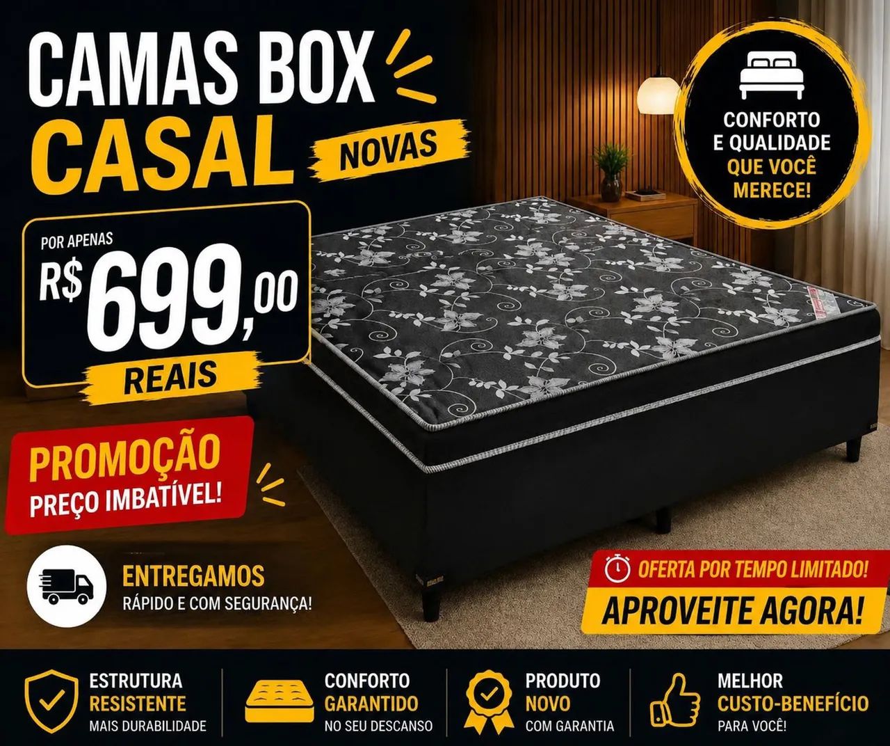Super promoção de Cama box casal, Aproveite!!