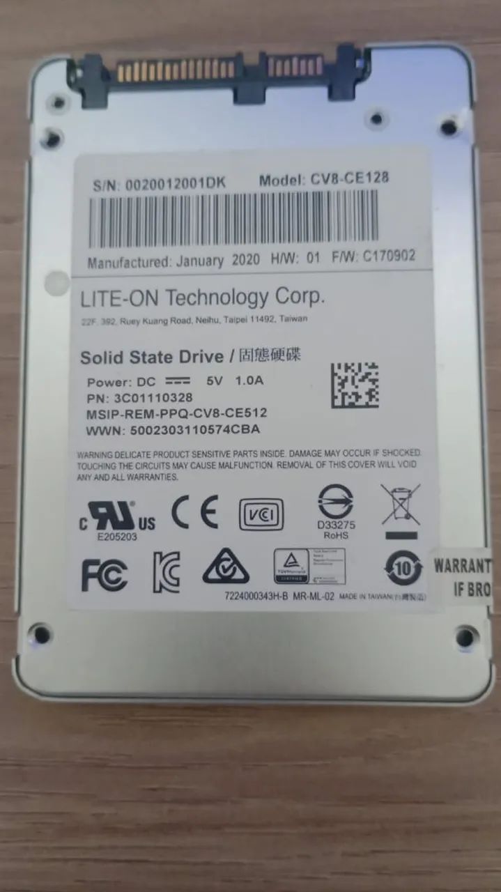 SSD 128GB com Thermal Pad