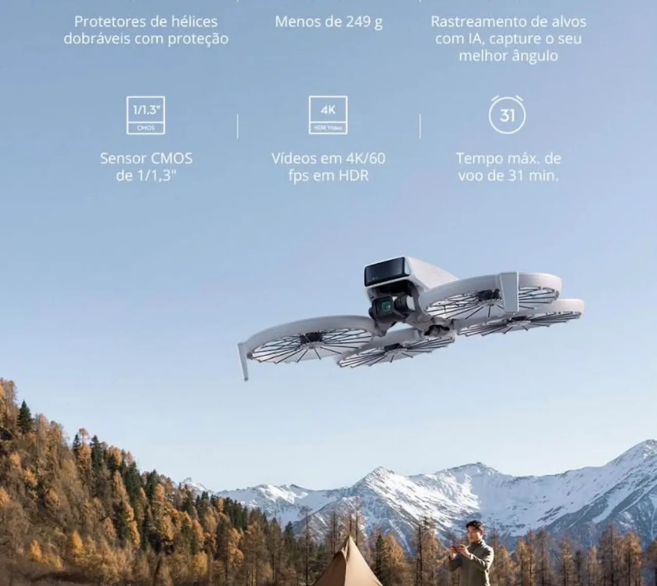 Drone Dji Flip (Dji RC 2) - Novo Lacrado - Foto 3
