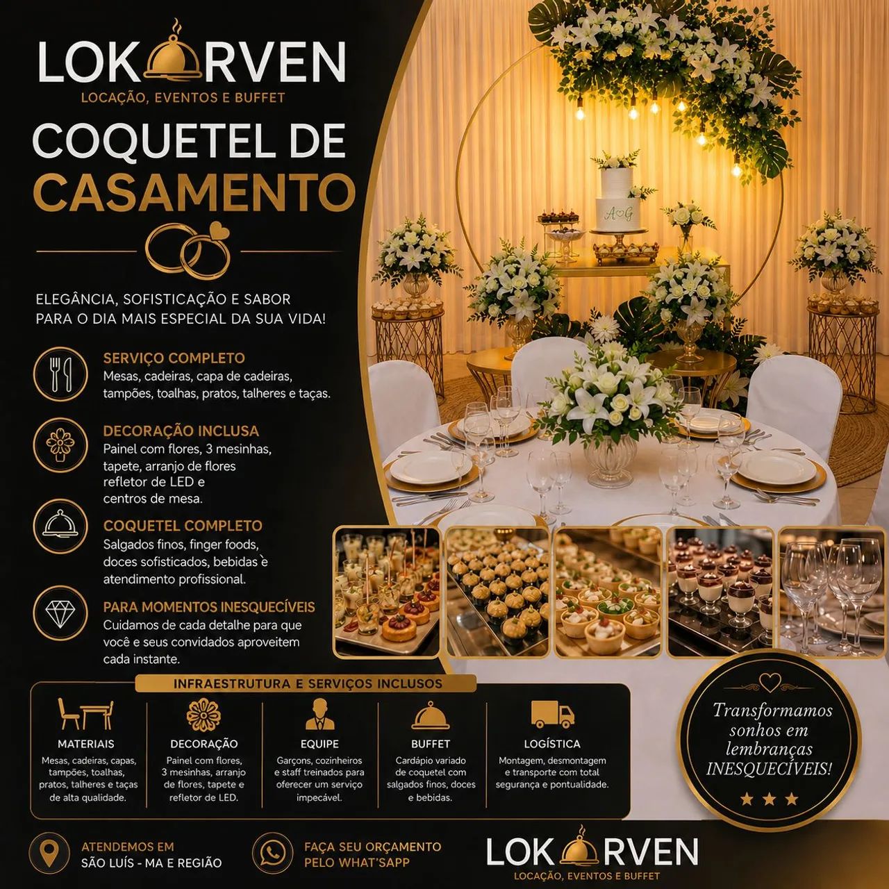FESTA DE CASAMENTO + DECORAÇÃO + BUFFET 