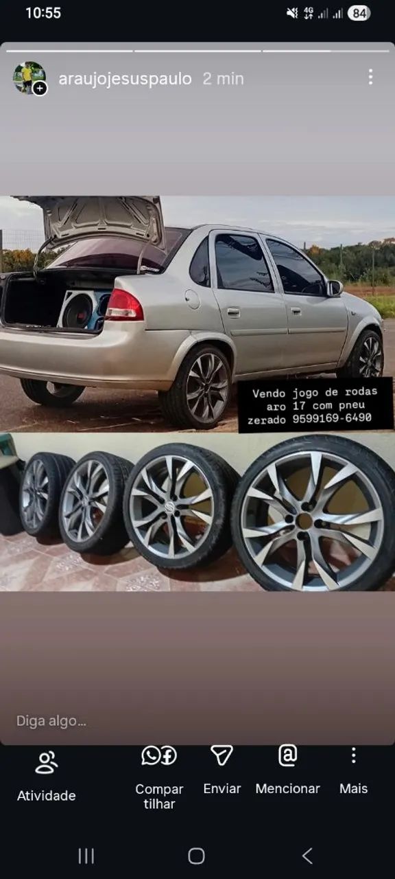 Jogo de rodas 17 com pneus 