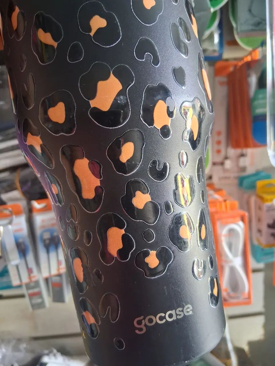  Copo Térmico Gocase ORIGINAL (Estampa Onça Black) - Impecável - Foto 3