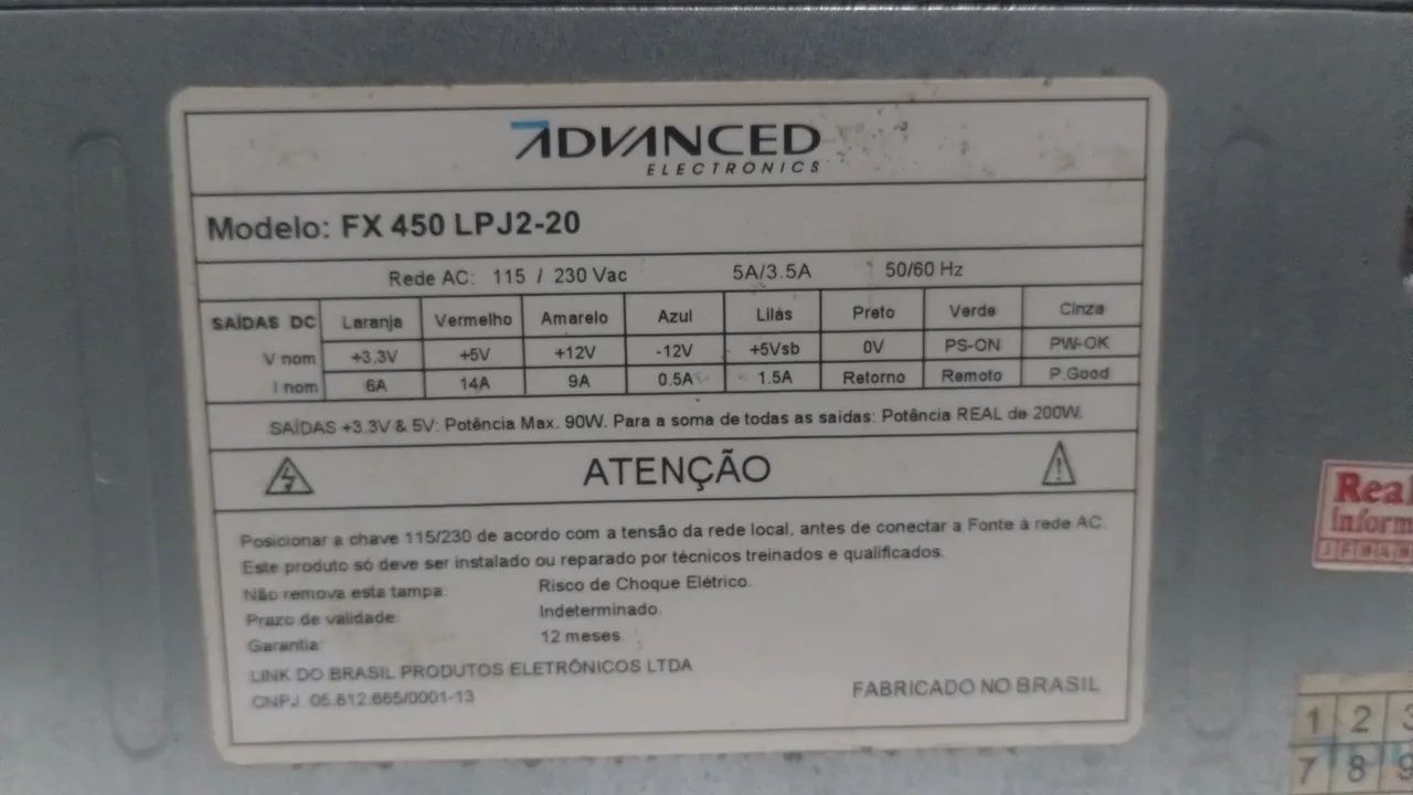 FONTE ADVANCED 450W - Foto 2