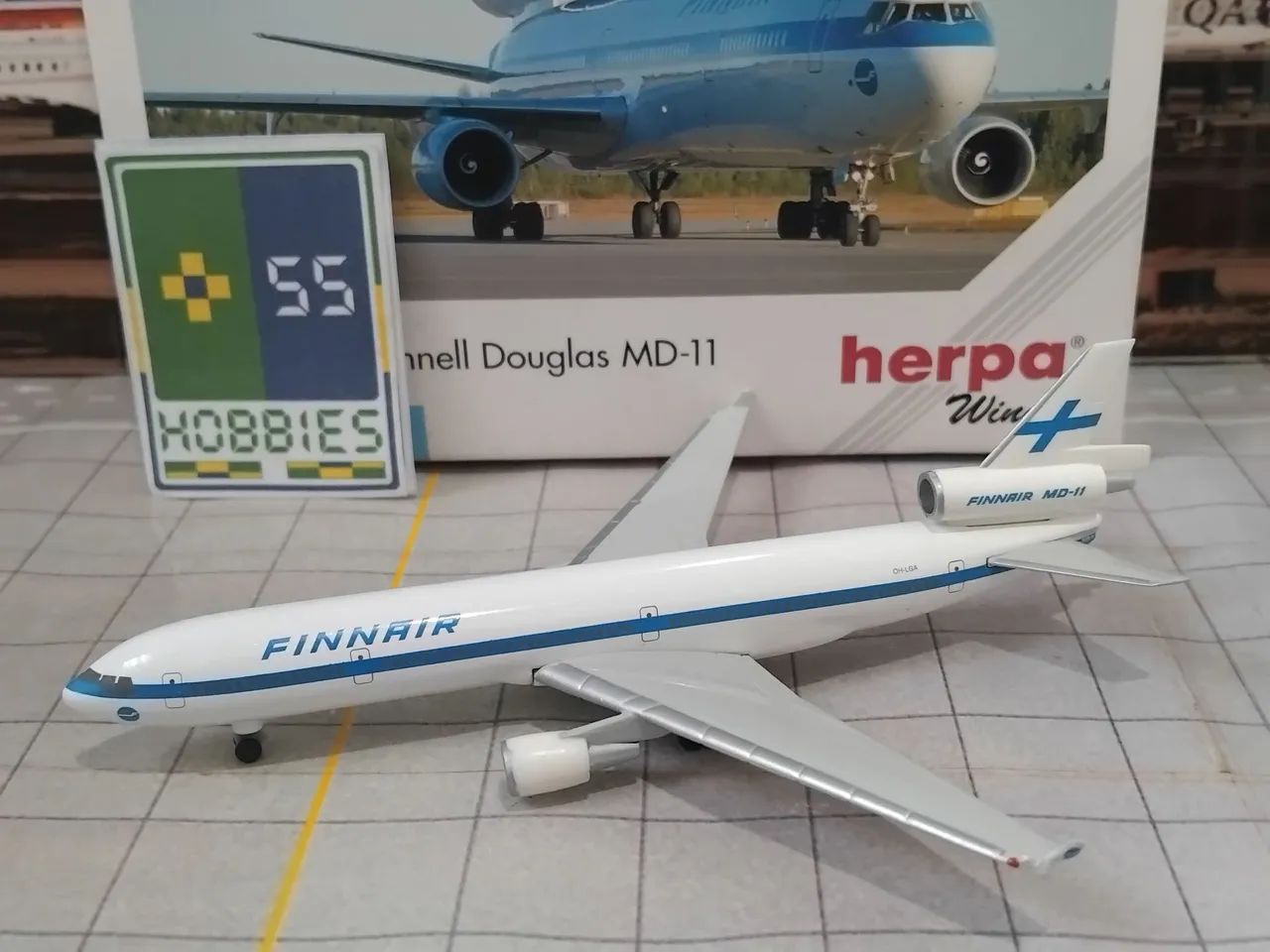 Miniatura Avião Herpa Wings 1/500 Finnair MD-11 - Hobbies e