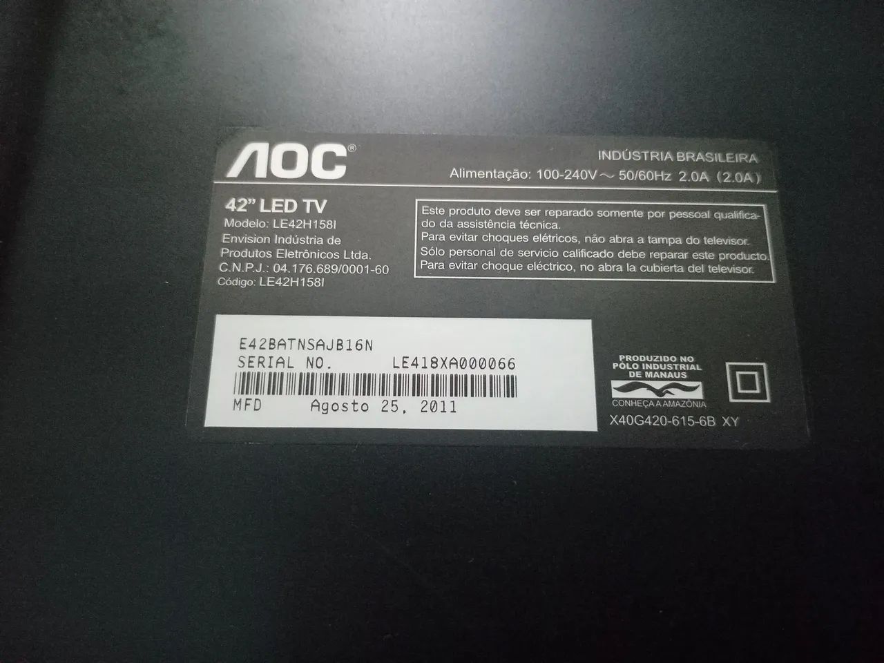 Televisão com defeito