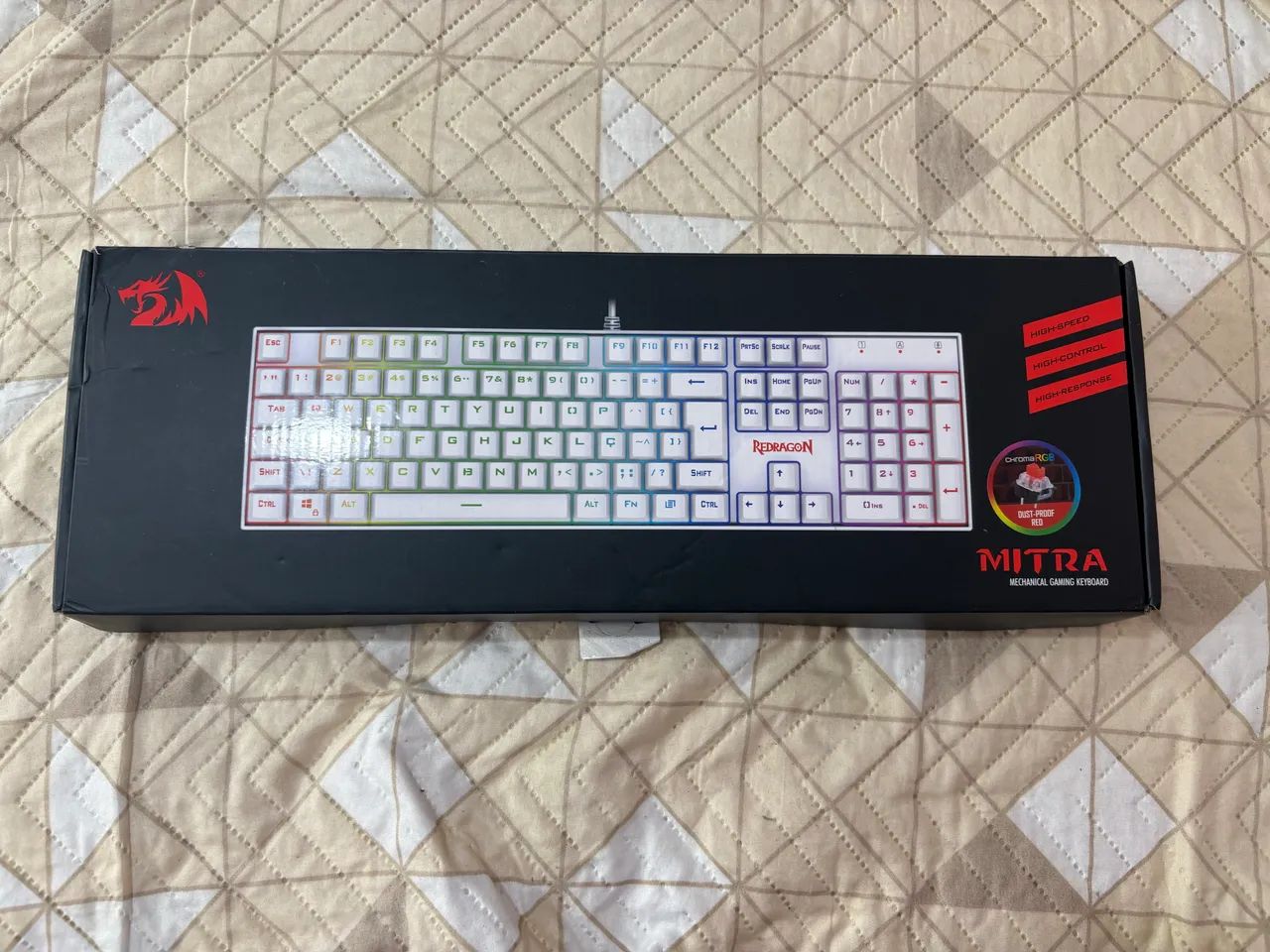 Teclado Redragon Mecânico Mitra QWERTY Outemu Red RGB