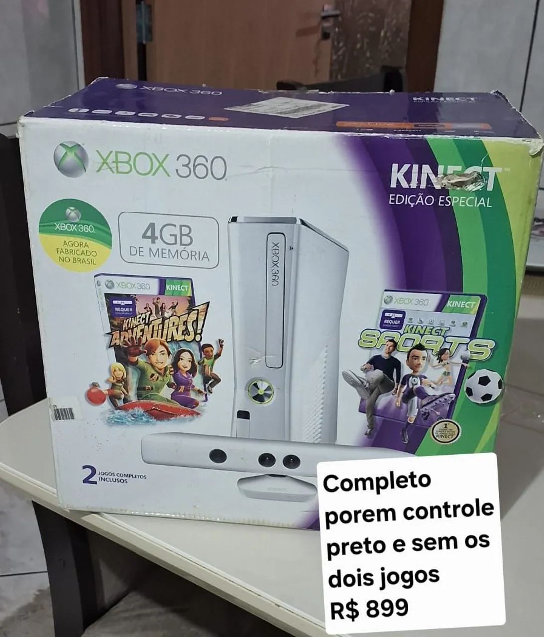 Xbox 360 slim Branco com caixa e kinect