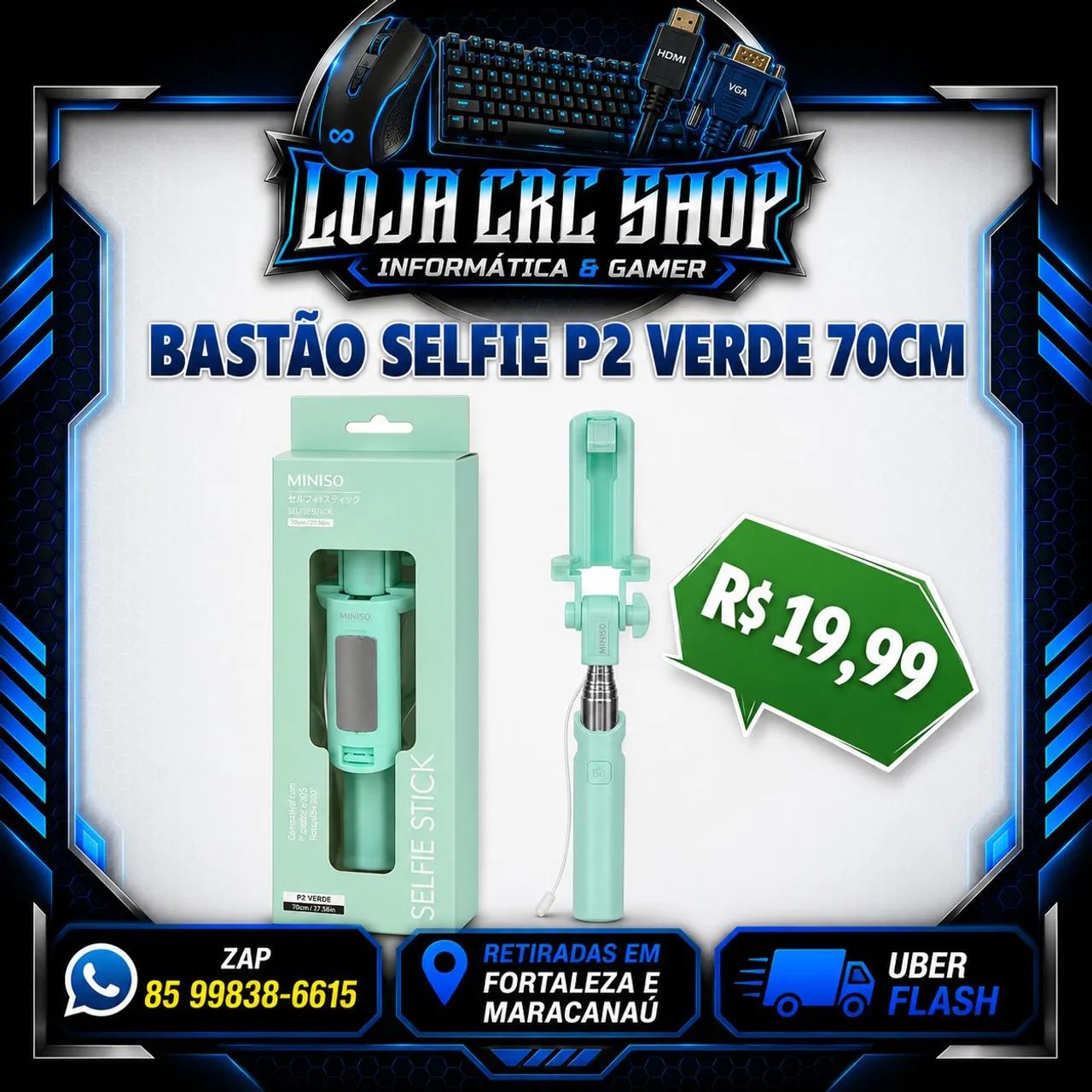 Bastão Selfie P2 70Cm