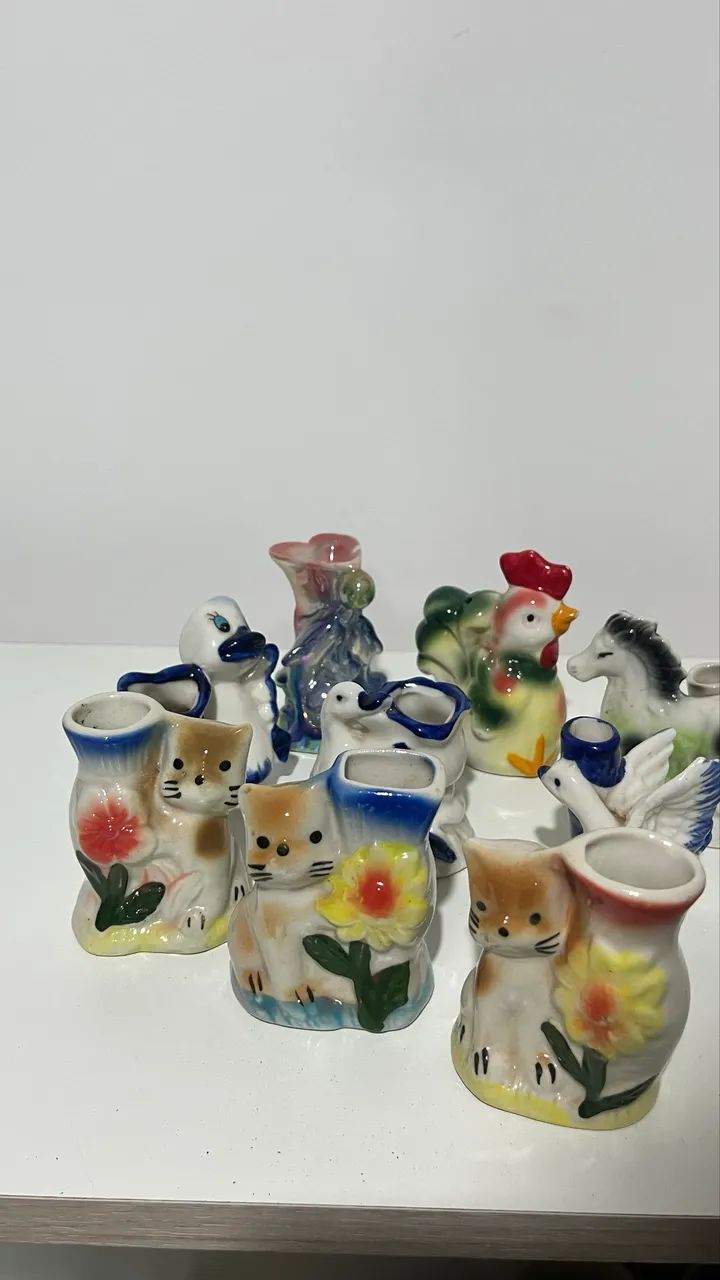 Conjunto de 9 bibelôs antigos - Foto 4