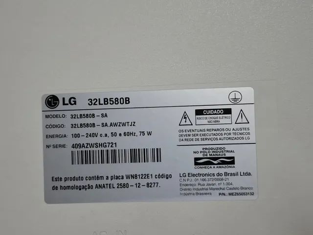 TV LG 32 Polegadas LED HD 60Hz bivolt (modelo 32LB580B) - EM BANGU, RJ - Foto 5