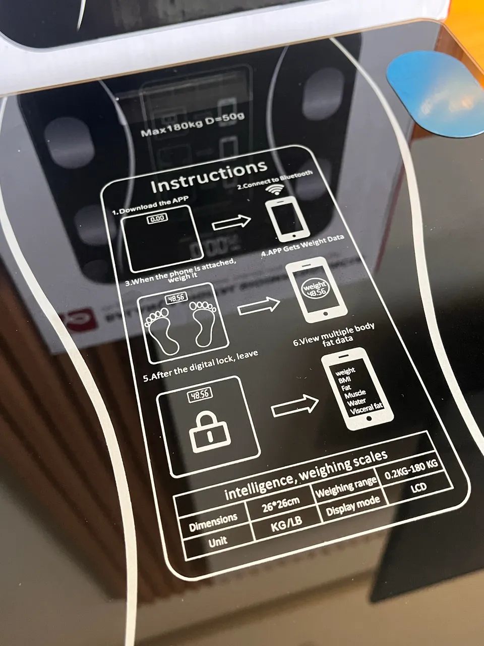 Balança Digital Bioimpedância Bluetooth até 180kg - Nova - Foto 4