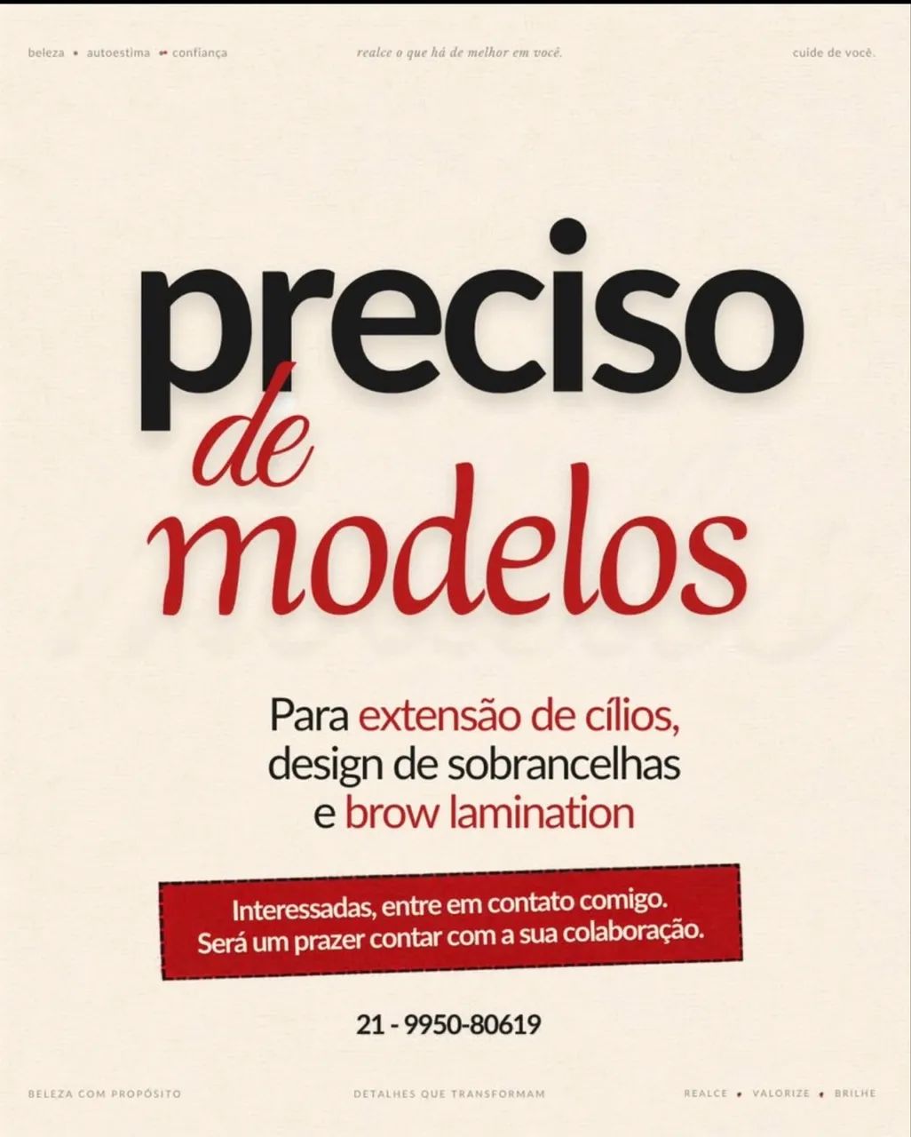 Modelos cílios e sobrancelha 