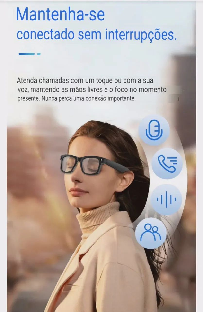 Óculos Com Câmera - iA - Tradutor - 2 Lentes Extras - Foto 3