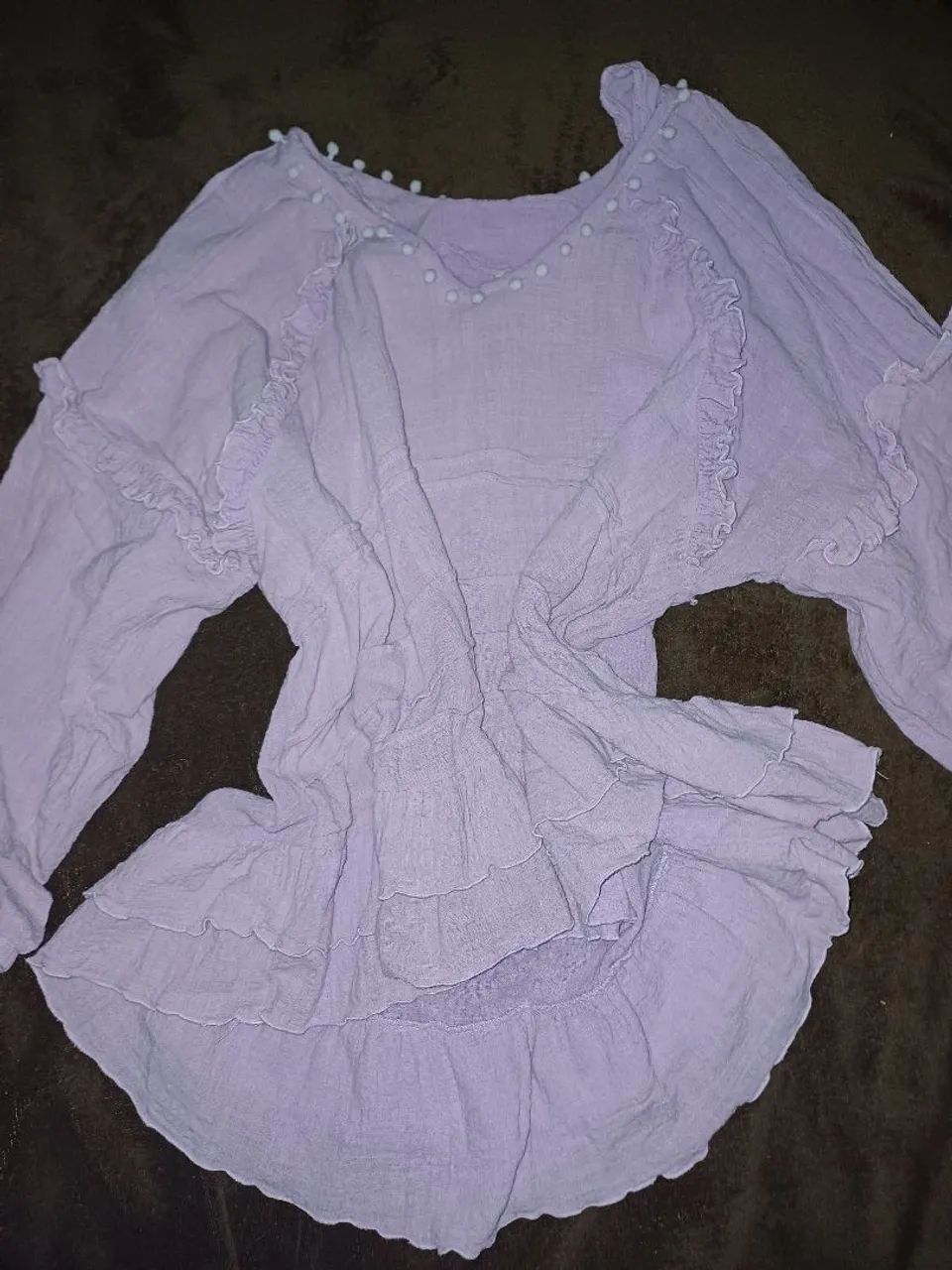 blusa yacamim boho lilás tamanho M - Foto 2