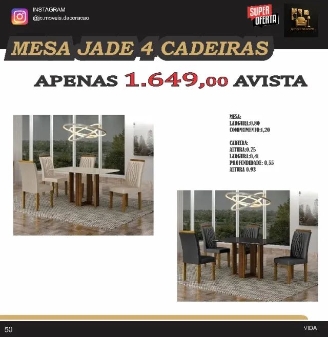 MESA JADE 4 CADEIRAS MDF