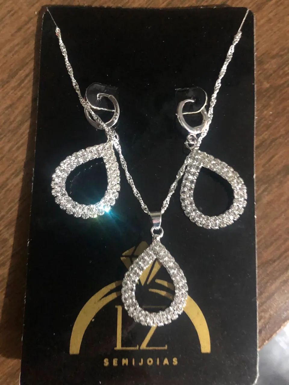 Conjunto strass  prata 925  - Foto 2