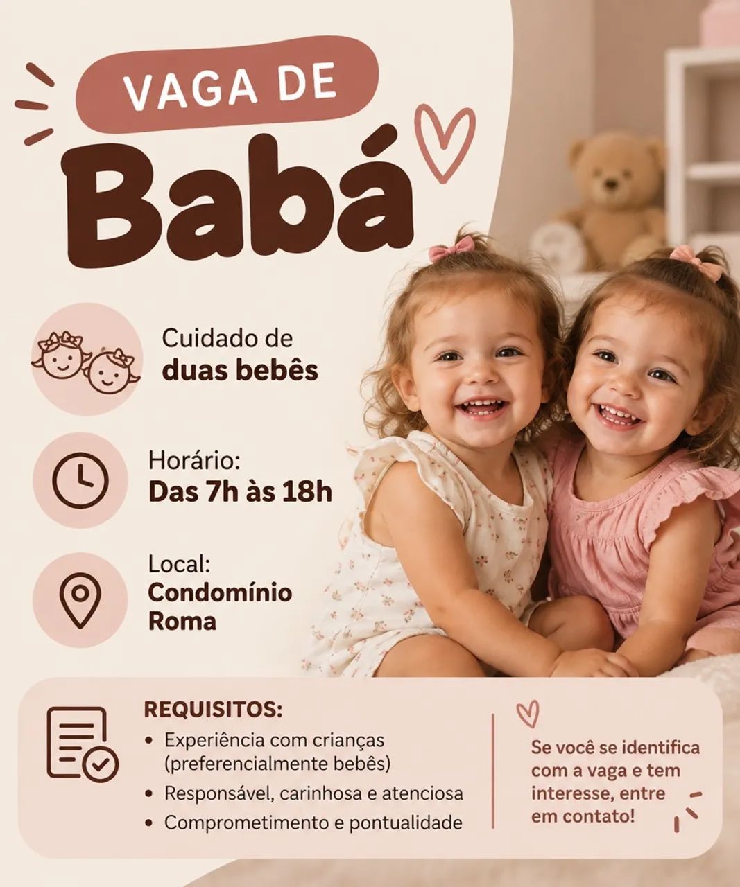 Vaga para babá 