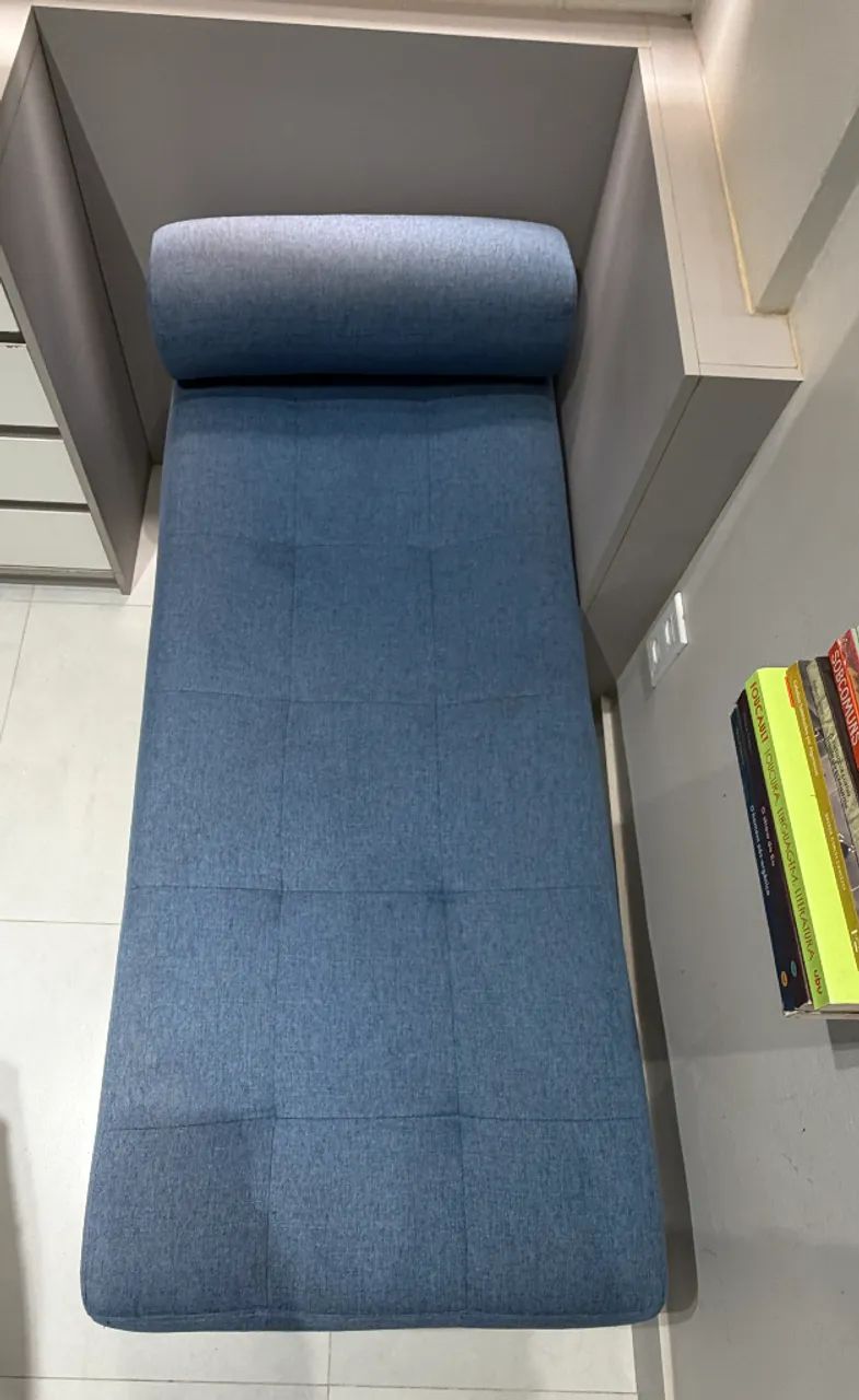 Recamier/Divã/Chaise azul de excelente qualidade - Foto 3