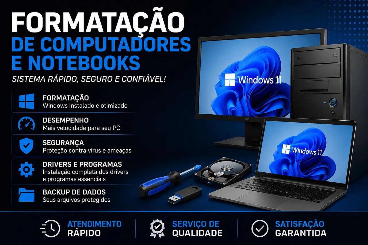 ? Formatação de Notebooks e Computadores - R$ 70,00