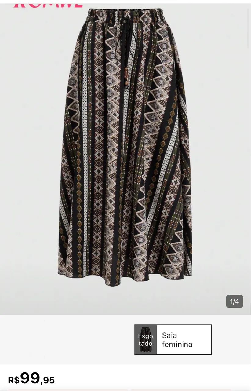 Saia Hippie - Shein/Romwe - XS (PP)  - Foto 2