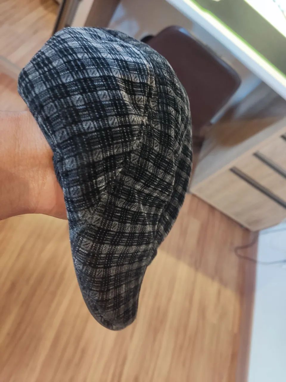 Boina Italiana xadrez cinza e preto.