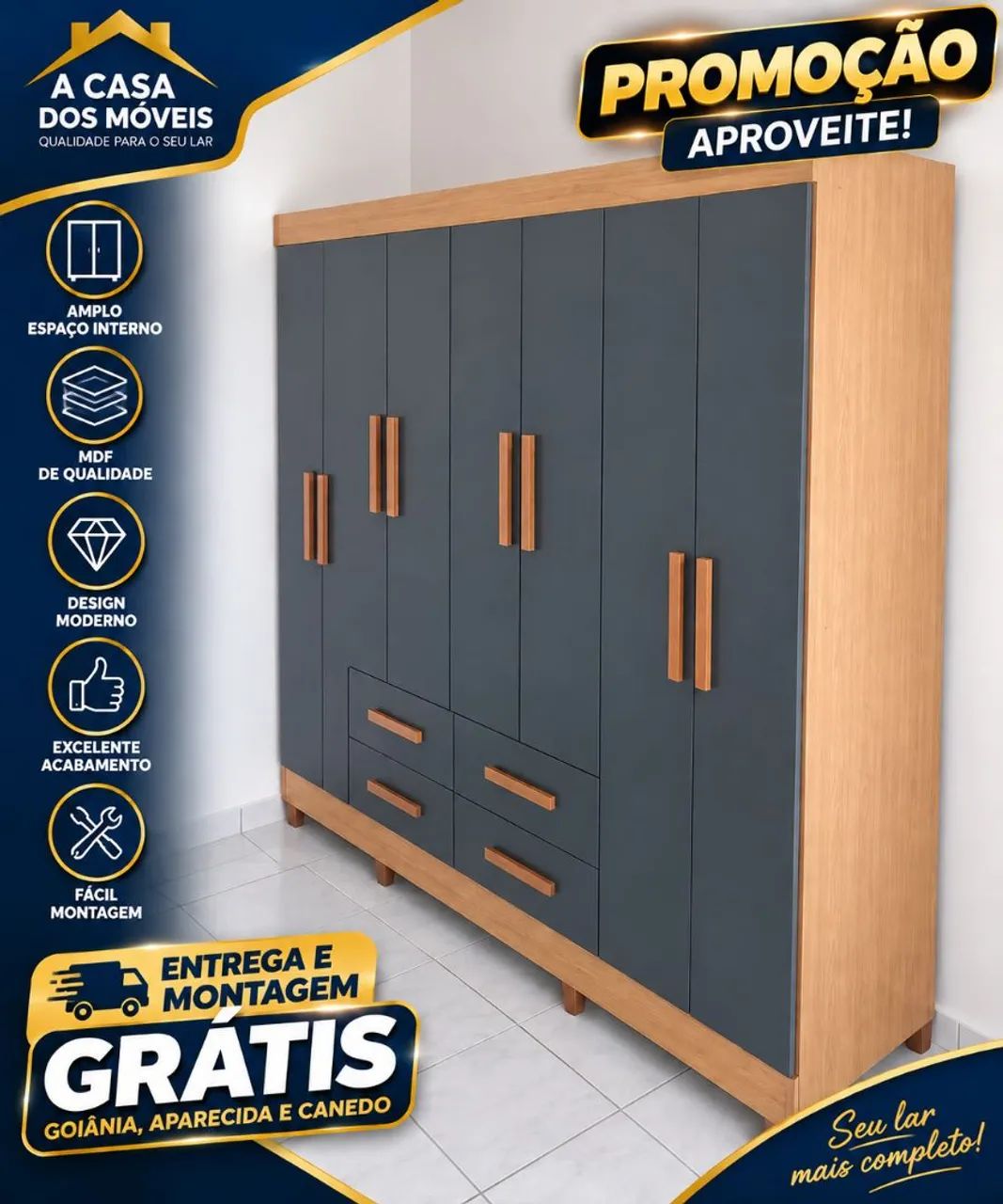 Guarda roupa 8 portas 
