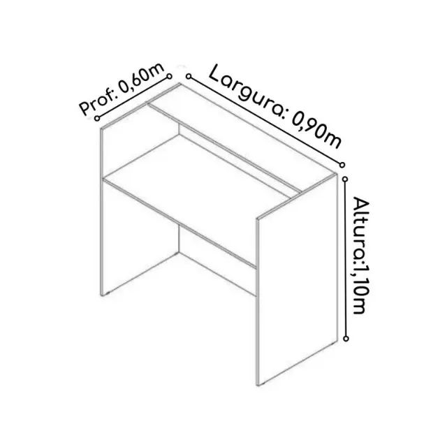 Balcão De Atendimento Branco Sem Gavetas Compacto Para Recepção E Comércio 63095 - Foto 3