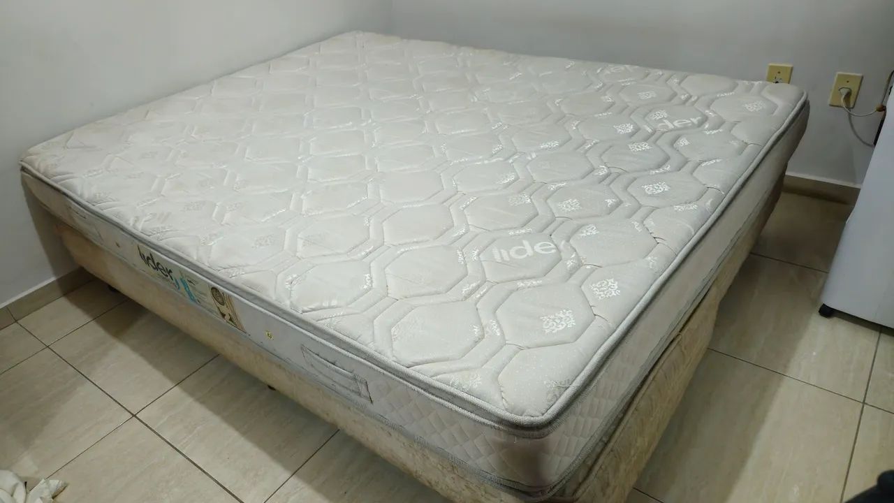 Cama Box King + Colchão King Líder - Ótimo Estado - Foto 3