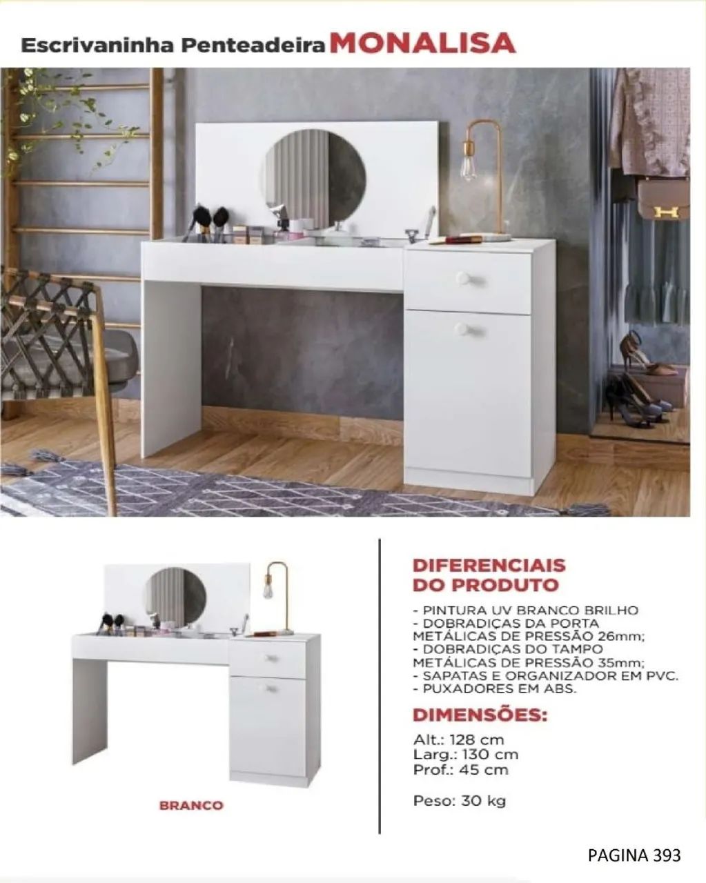 Penteadeira super espaçosa