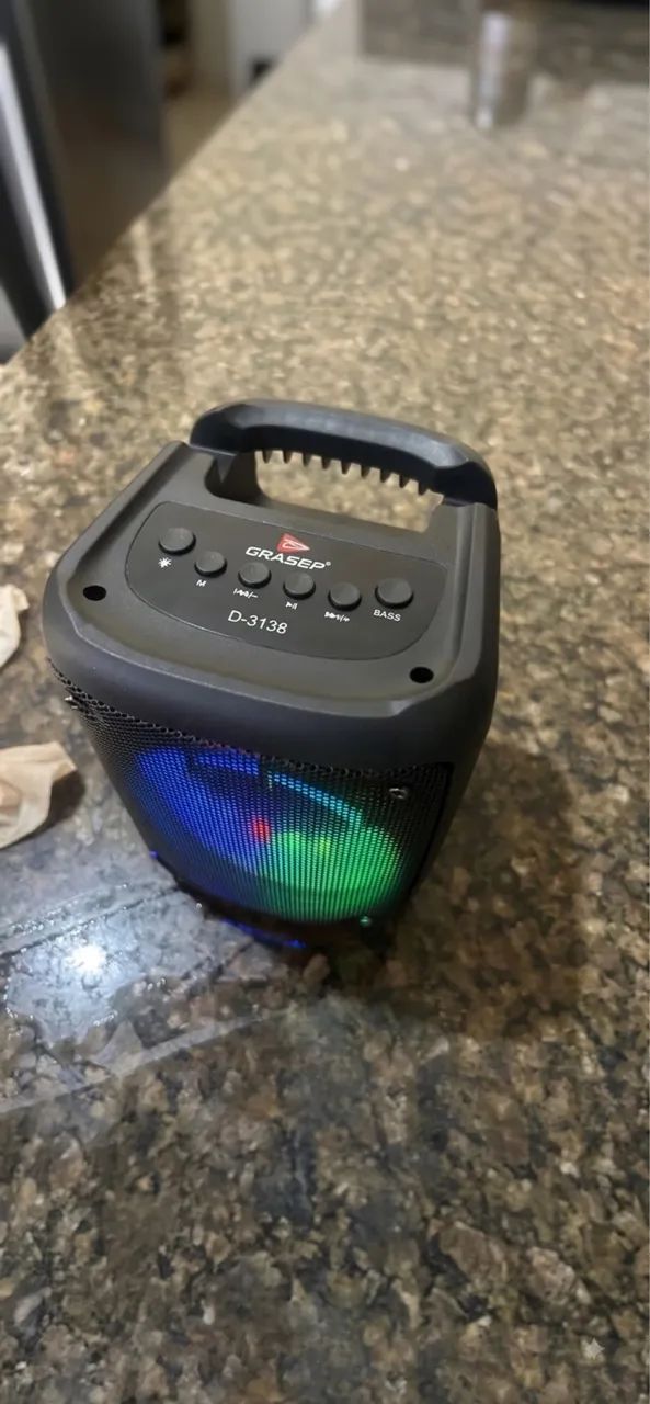 Caixa de som Bluetooth com LED - Foto 3
