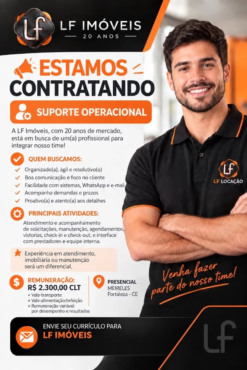 Vaga Assistente de Suporte Operacional - LF Imóveis