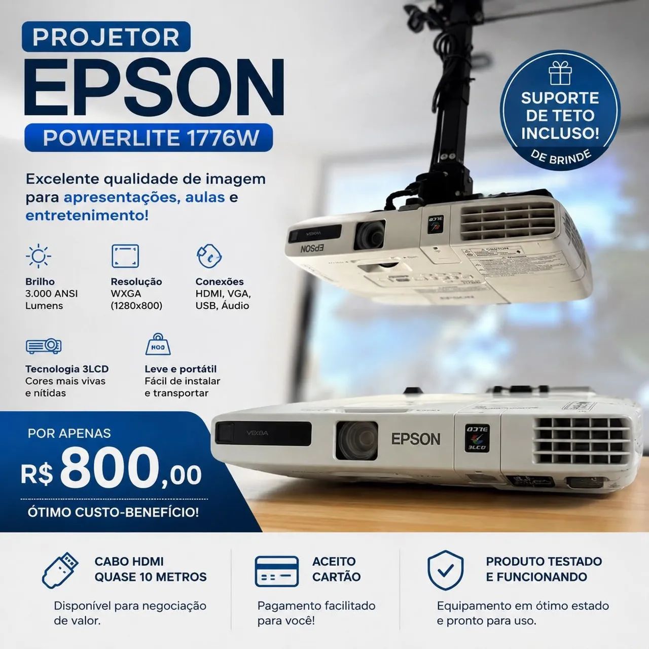 Projetor Epson PowerLite 1776w