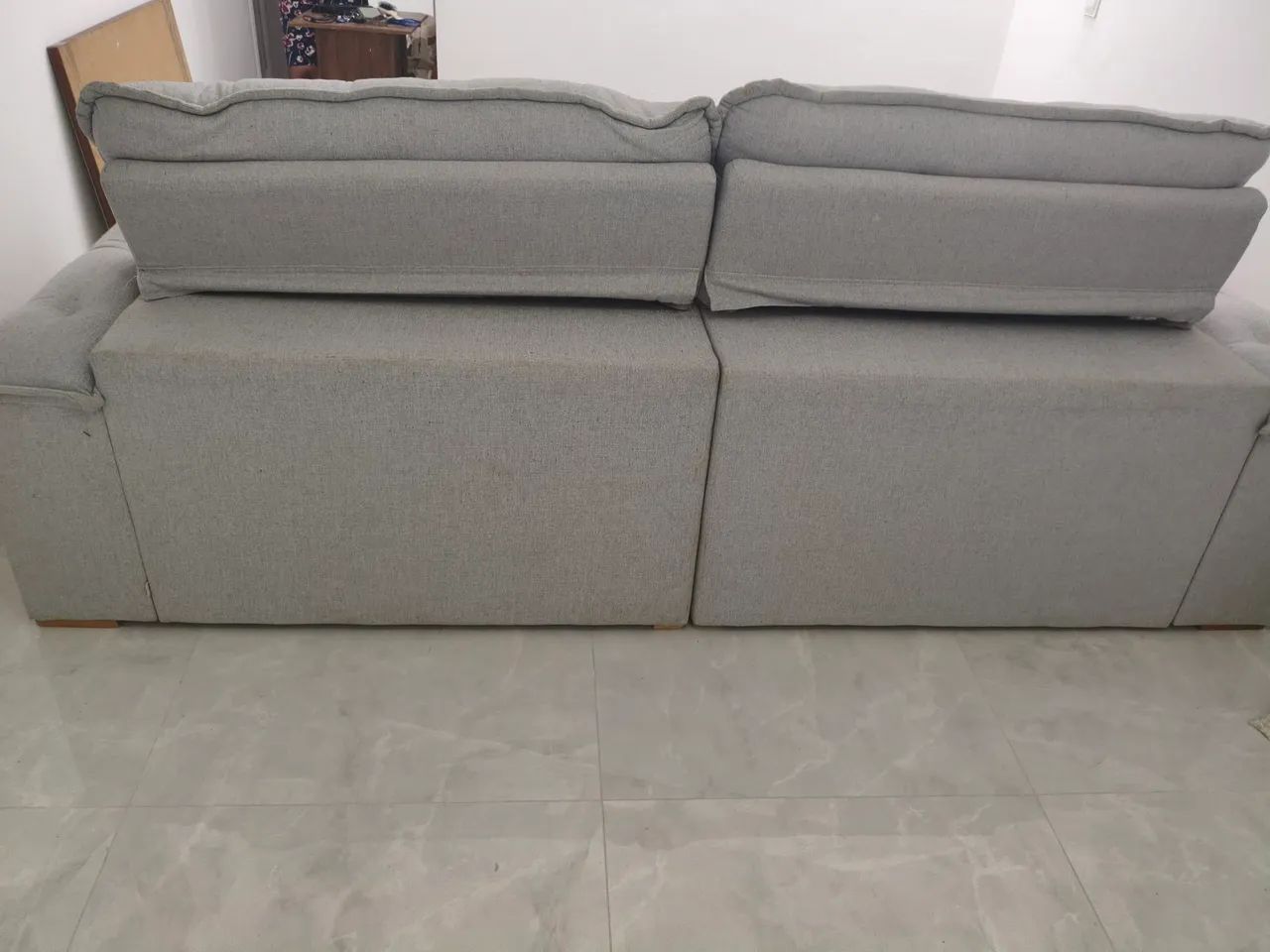 Vendo Sofá de Linho 4 lugares retrátil e reclinável  - Foto 5
