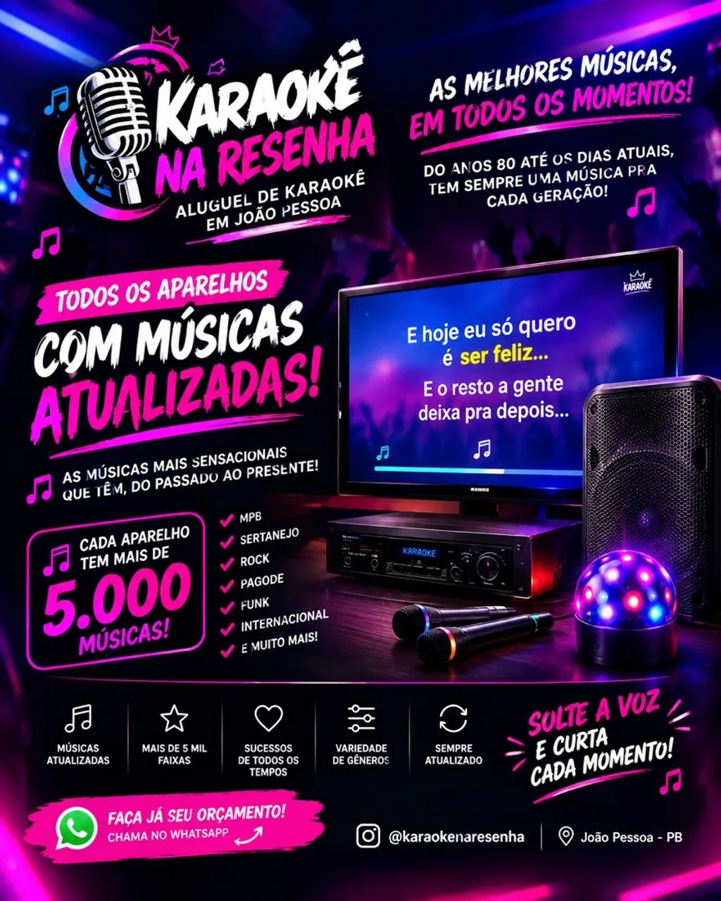 Aluguel de karaokê em João Pessoa