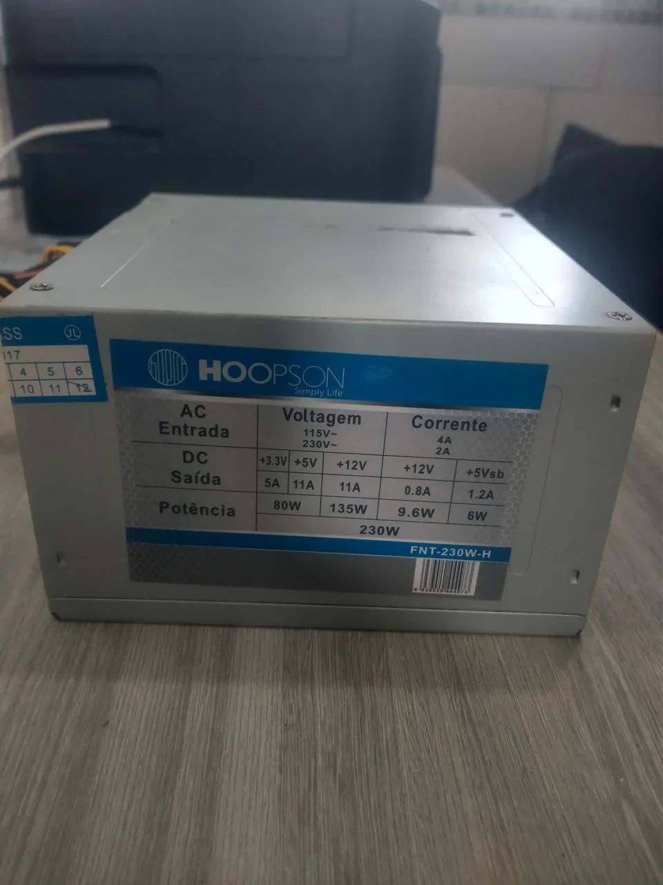 FONTE ATX HOOPSON 230W FUNCIONANDO PERFEITAMENTE 