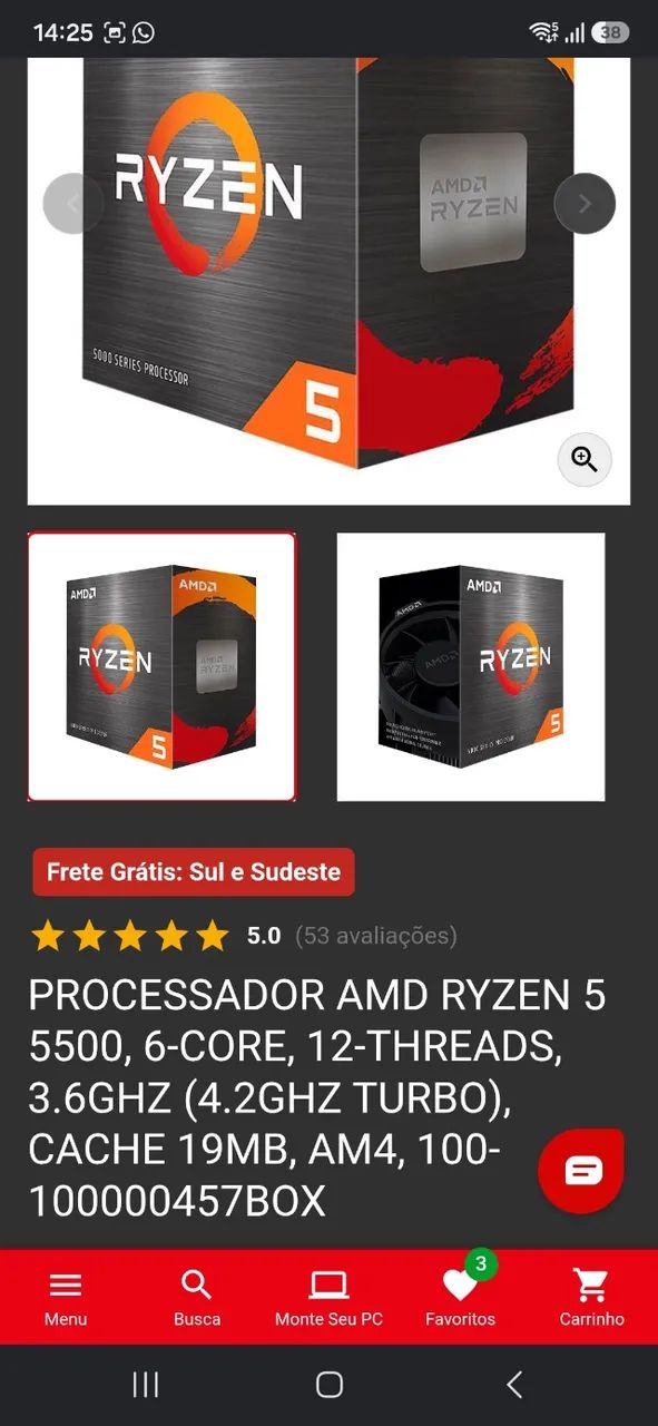 Placa Mãe,processador rayzen e gabinete gamer  - Foto 3