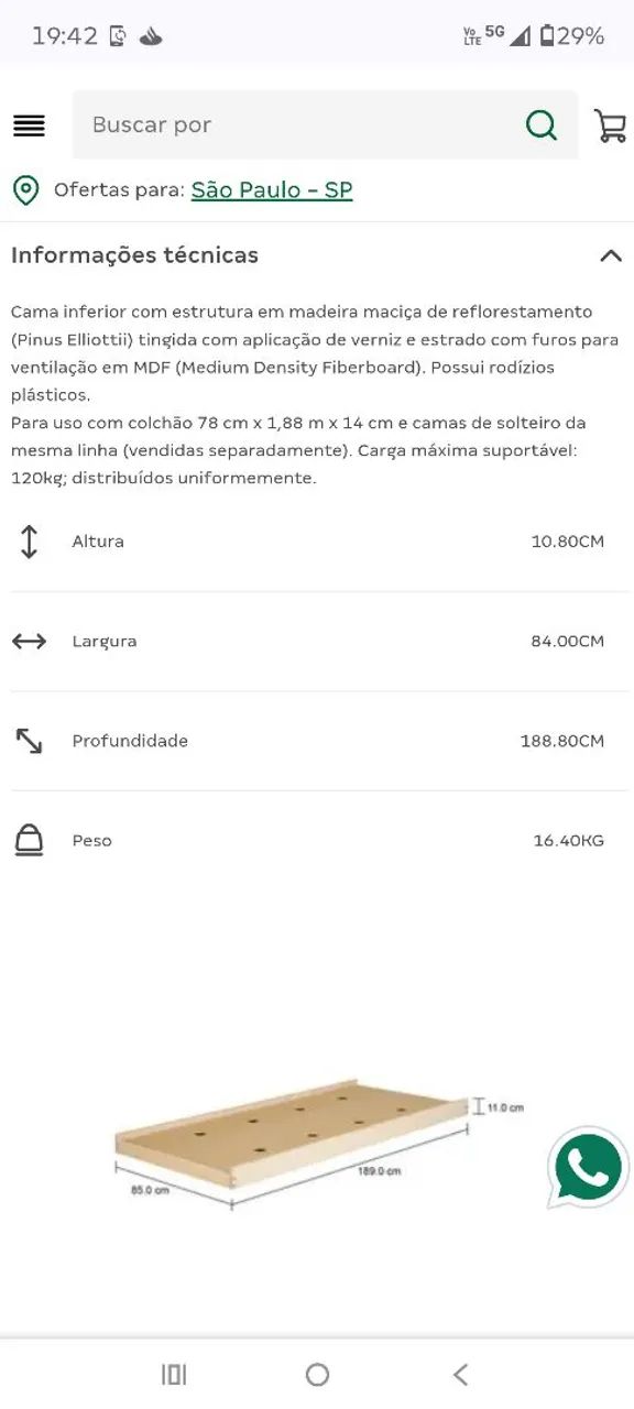 Cama auxiliar Tok Stok solteiro - Foto 3