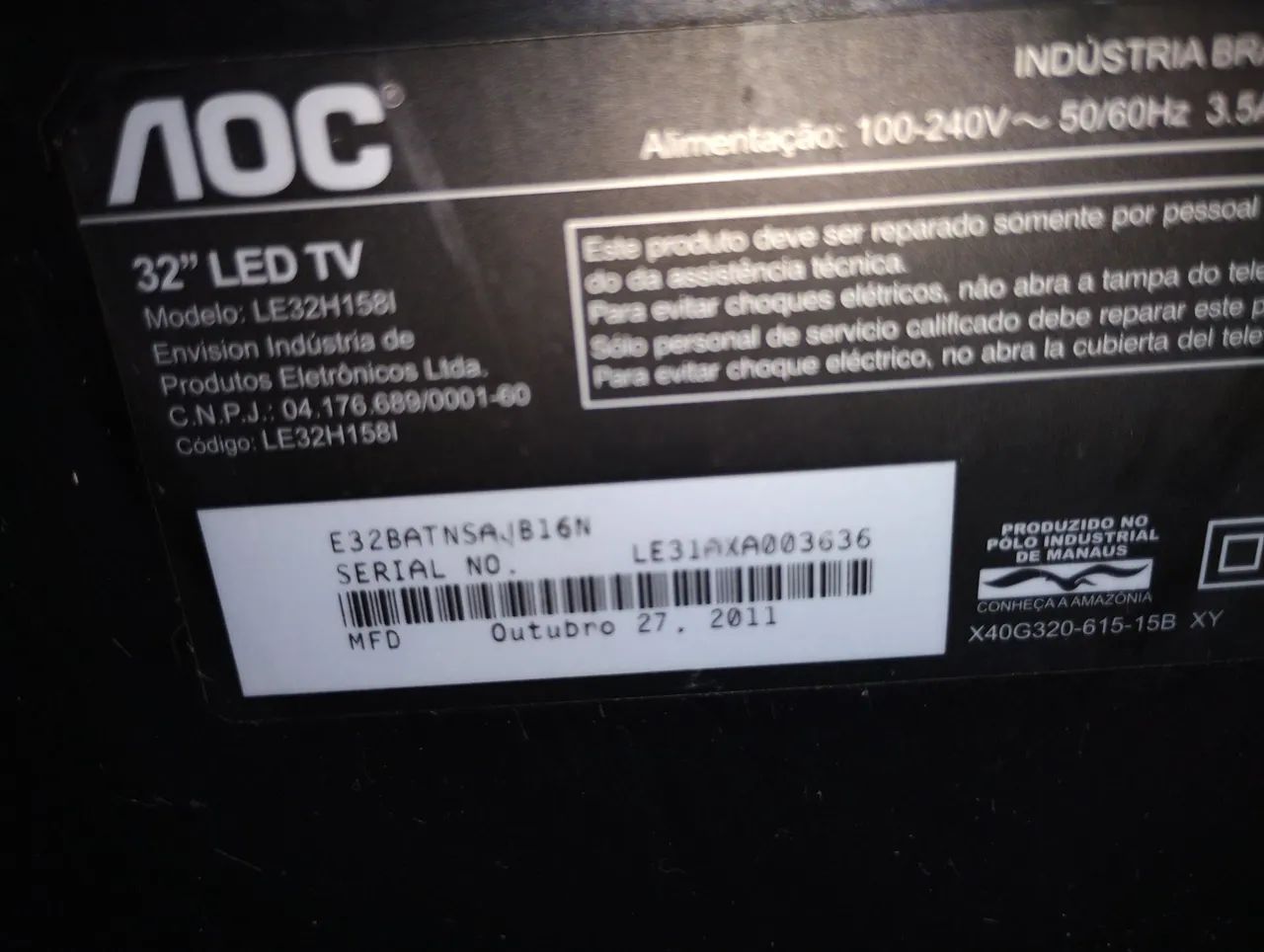 TV LED SOC 32 Polegadas Modelo LE32H581 com Tela trincada  - Foto 5