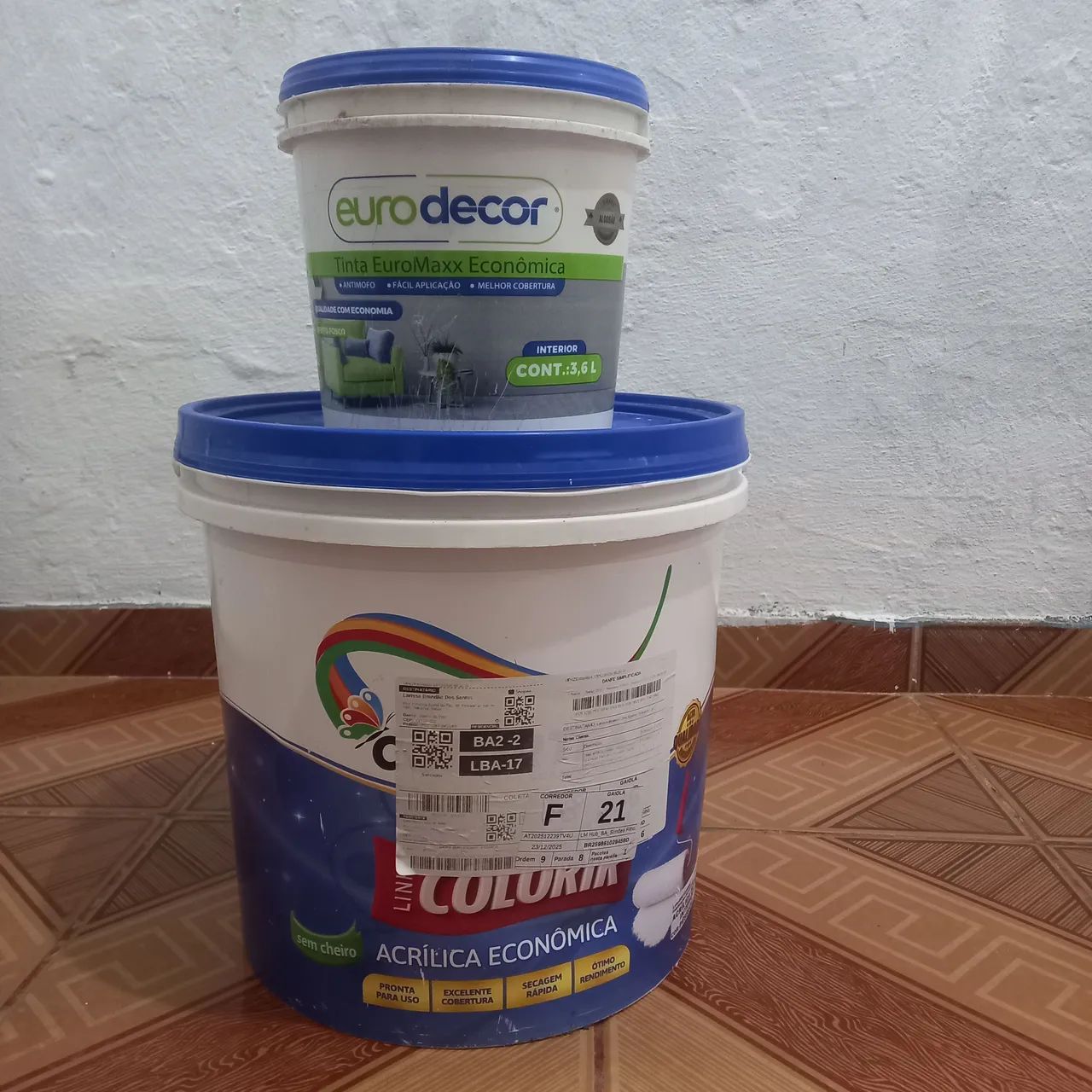 Tinta colortex branca 20 litros, Euro decor Branca 3,8 litros