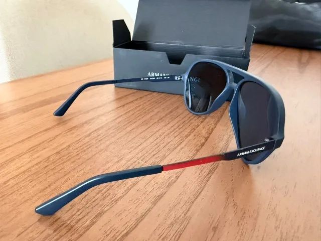 Óculos de sol Armani Exchange AX4133S azul com caixa - Foto 4