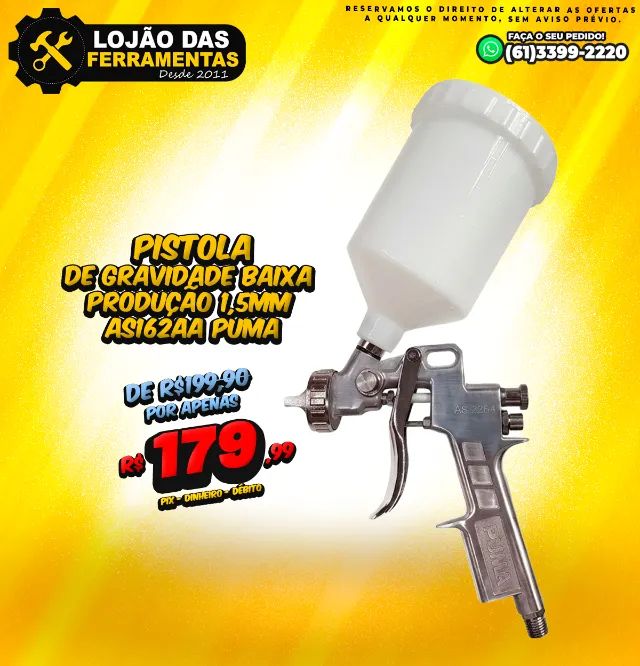 Pistola de Gravidade Baixa Produção 1,5mm AS162AA PUMA