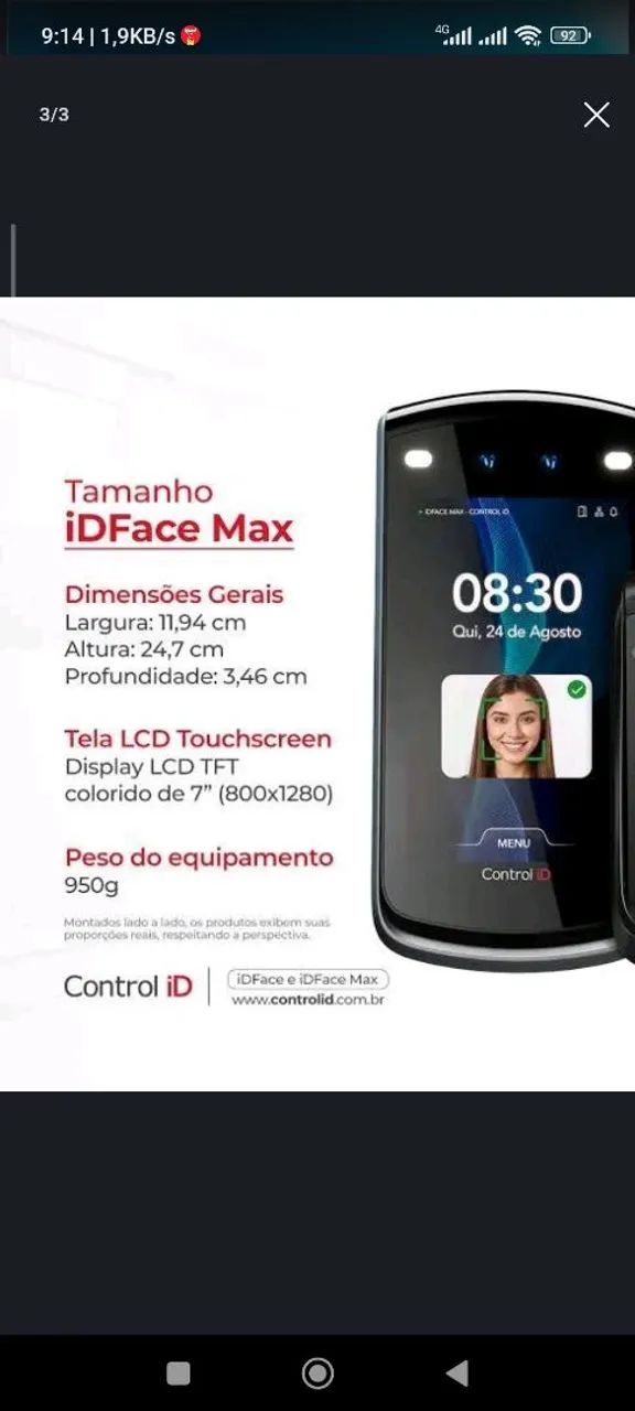 Controlador de acesso Control id max