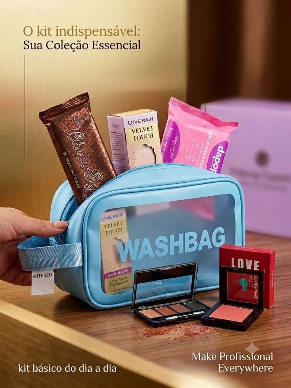 Kit de maquiagem básico dia a dia 
