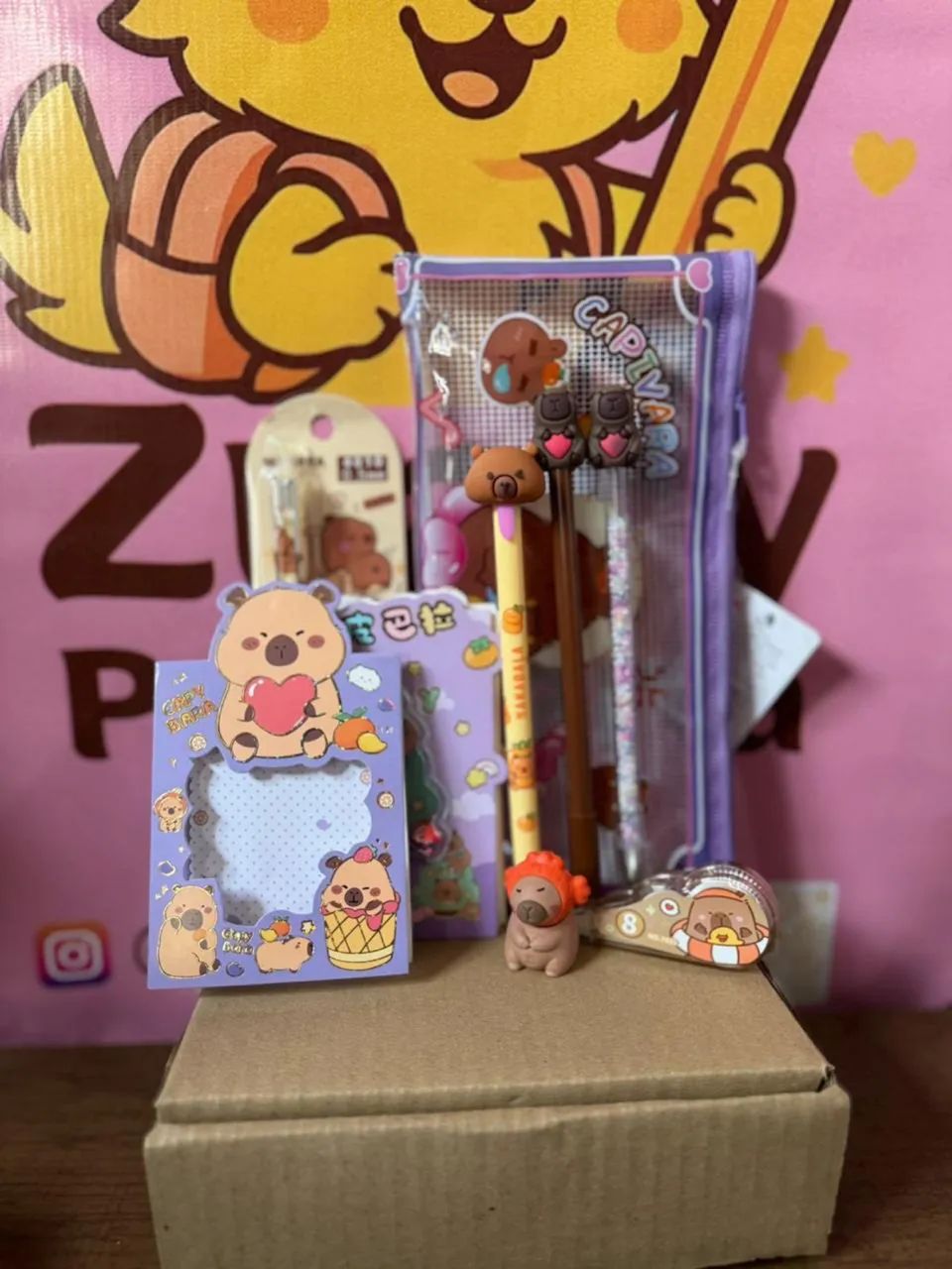 Kit escolar 2026-  fofo Capivara- PaperBag Capivara - 9 itens - Zuary Papelaria - Foto 5