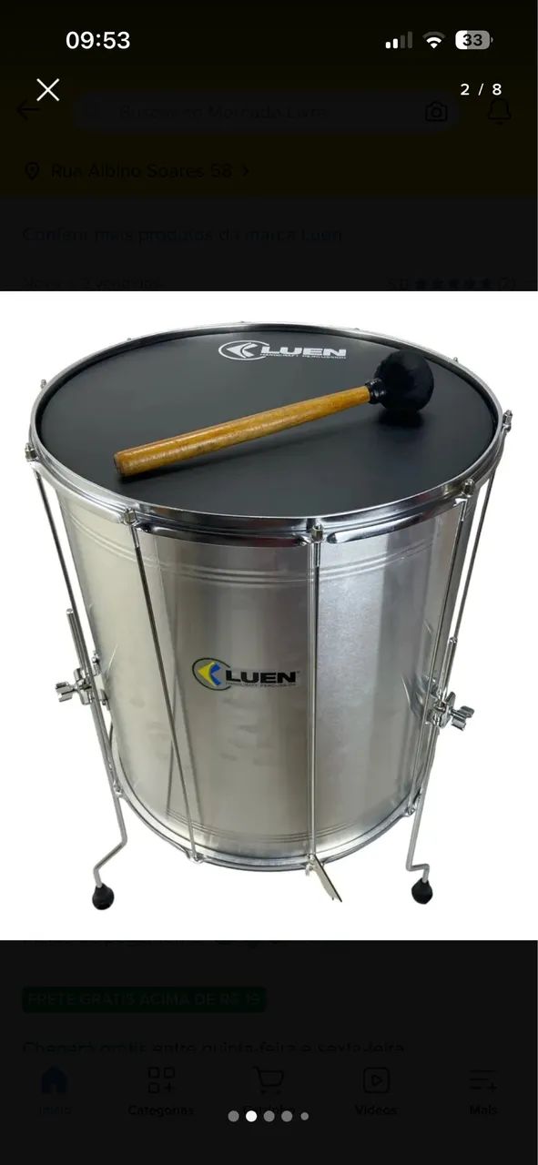 Surdo de percussão, para pagode