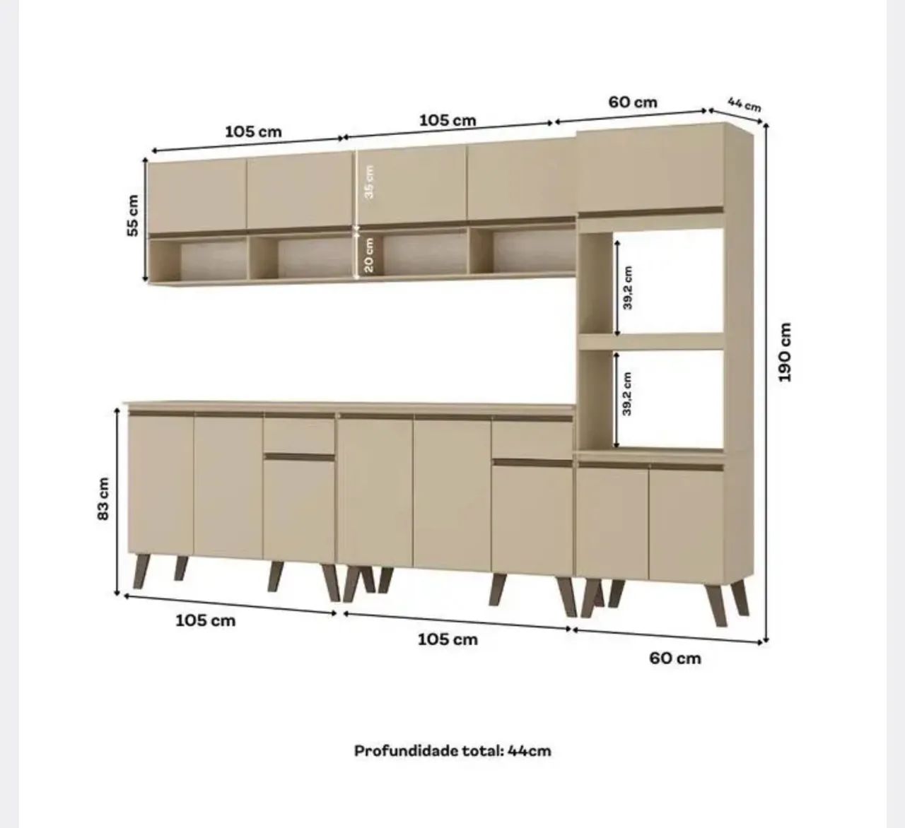 Cozinha modulada Atlanta completa lacrada - Foto 2
